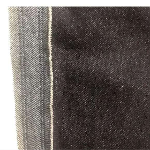 PAIGE Jeans Monica Tux JJ Skinny Dark Denim Frayed Light Blue Tux Sides Size 27 - Picture 3 of 11